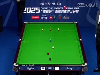 斯诺克玉山世界公开赛半决赛 扎克·舒尔第5-6约翰·希金斯  20250228