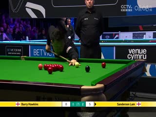 斯诺克威尔士公开赛64进32 巴里·霍金斯1-4林杉峰  20250211
