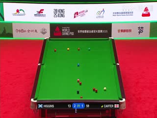 斯诺克世界大奖赛32进16 约翰·希金斯4-3阿里·卡特 20250304